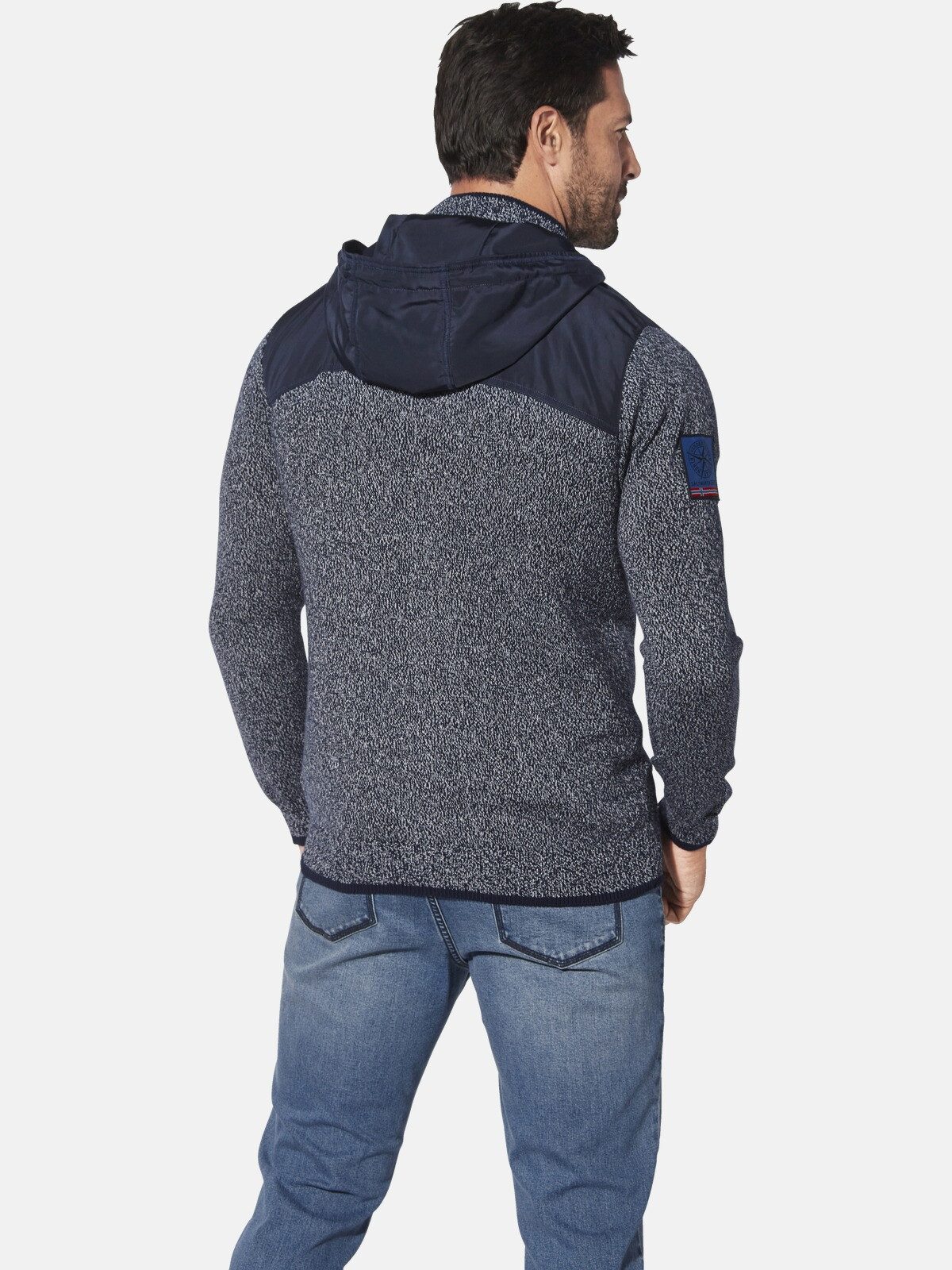 Jan Vanderstorm Kapuzenstrickjacke DJARKE mit Reißverschlusstasche günstig online kaufen