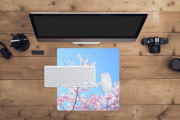 MuchoWow Gaming Mauspad Blütenbaum - Japan - Frühling (1-St), Mousepad mit Rutschfester Unterseite, Gaming, 40x40 cm, XXL, Großes
