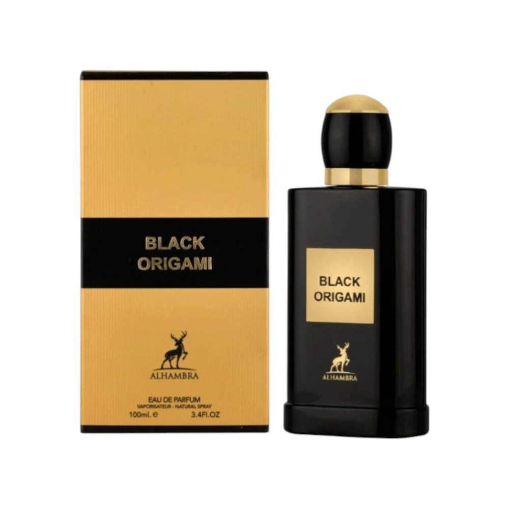 Maison Alhambra Duft-Set Black Origami Eau de Parfum 100 ml + Parfümzerstäuber (leer) Set
