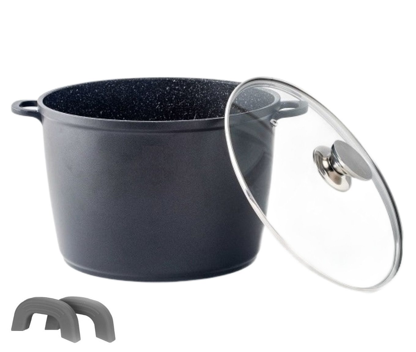 Cheffinger Topf-Set XXL Kochtopf Topf Kasserolle Glasdeckel Aluguss Induktion Ø32, Material: Aluminium, Stahl, Glas
