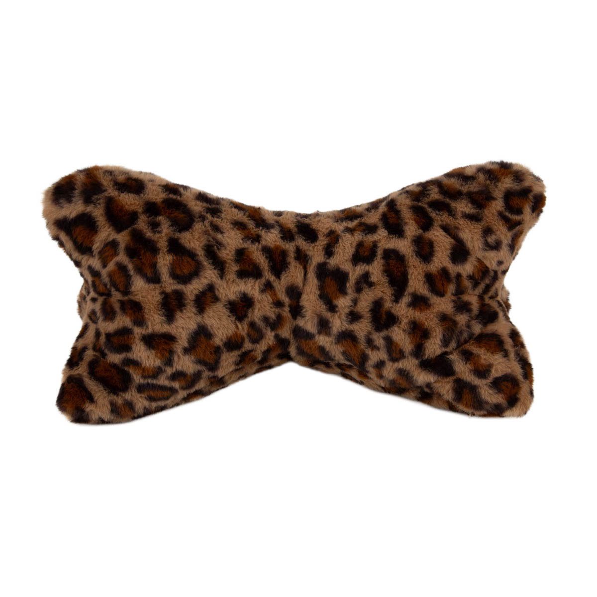 Magma Heimtex Dekokissen Leseknochen Nackenkissen Plüsch Leo braun 42×22×22cm kuschelweich