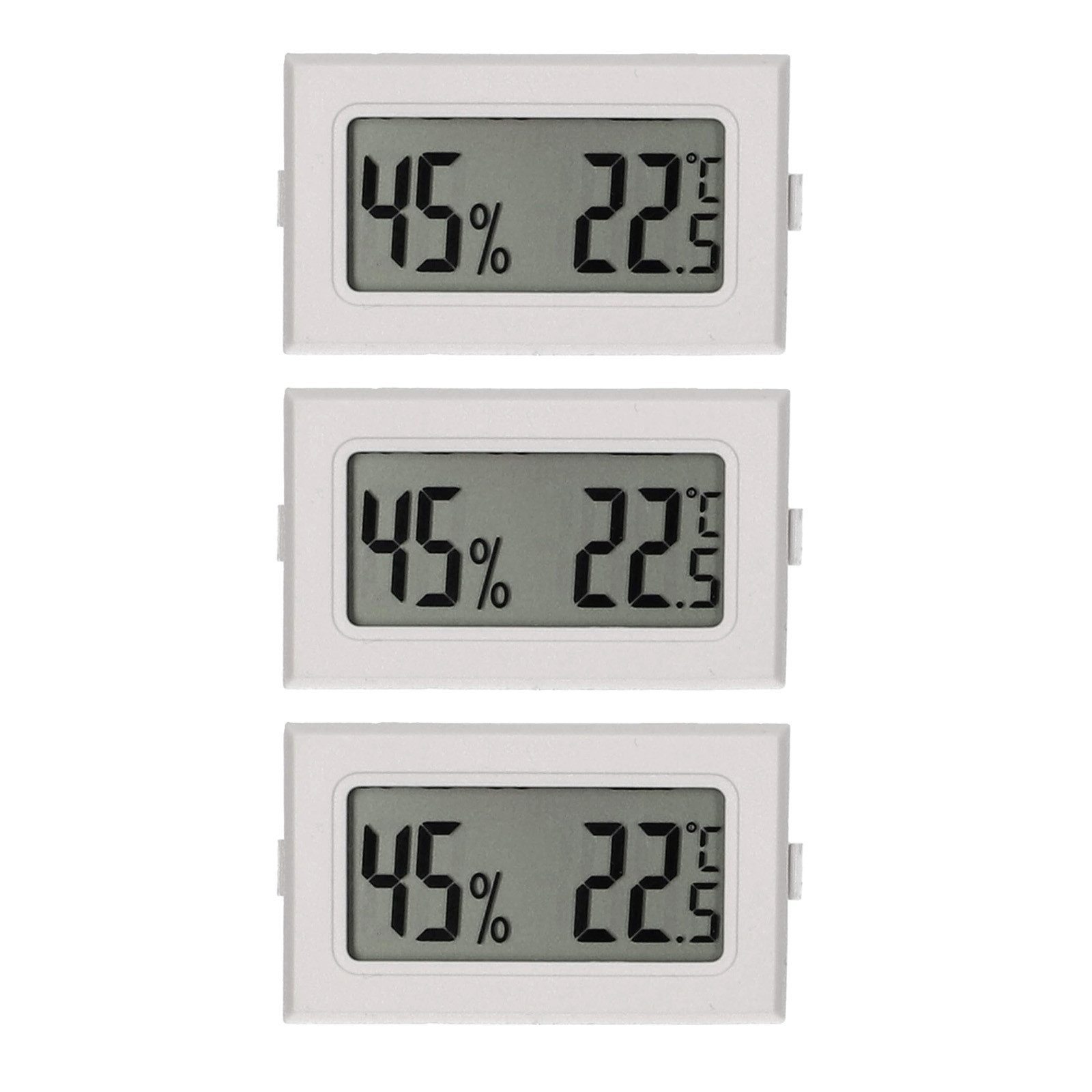 HAC24 Hygrometer Mini Digital Temperatur Luftfeuchtigkeit Messgerät Thermometer, (3-St), Anzeige Luftfeuchtigkeit 10% bis 99% Temperatur -50 °C bis +70 °C