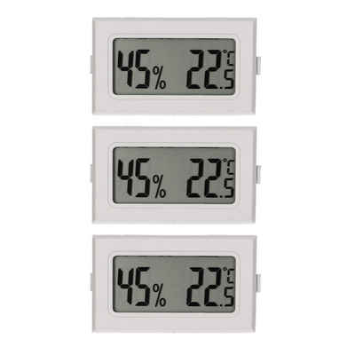 HAC24 Hygrometer Mini Digital Temperatur Luftfeuchtigkeit Messgerät Thermometer, (3-St), Anzeige Luftfeuchtigkeit 10% bis 99% Temperatur -50 °C bis +70 °C