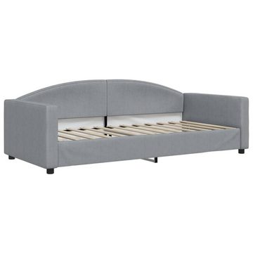 furnicato Bett Tagesbett Ausziehbar mit Schubladen Hellgrau 90x200 cm Stoff