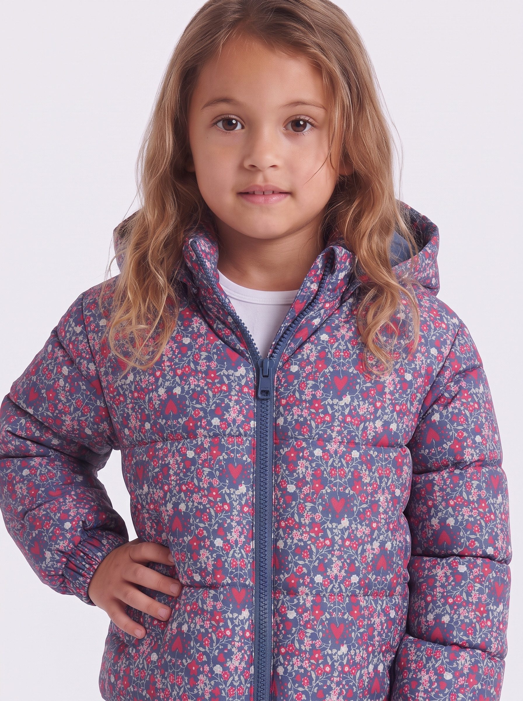 KIDS ONLY Steppjacke KMGDALIA SHORT PUF AOP JACKET OTW NOOS Polyester – Bild 2 von 5