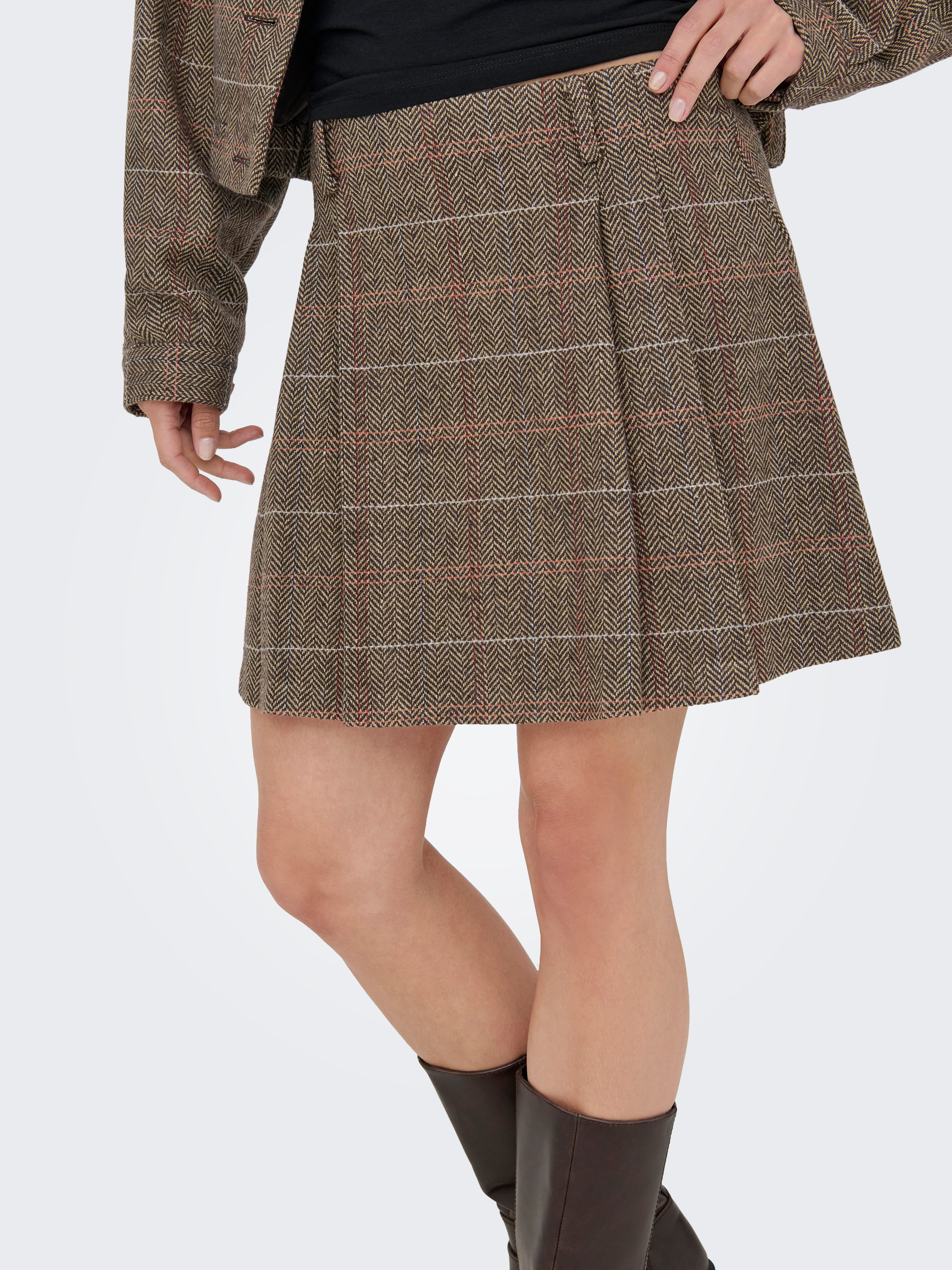 ONLY Karorock ONLRICCA LIFE CHECK MW SKIRT OTW günstig online kaufen