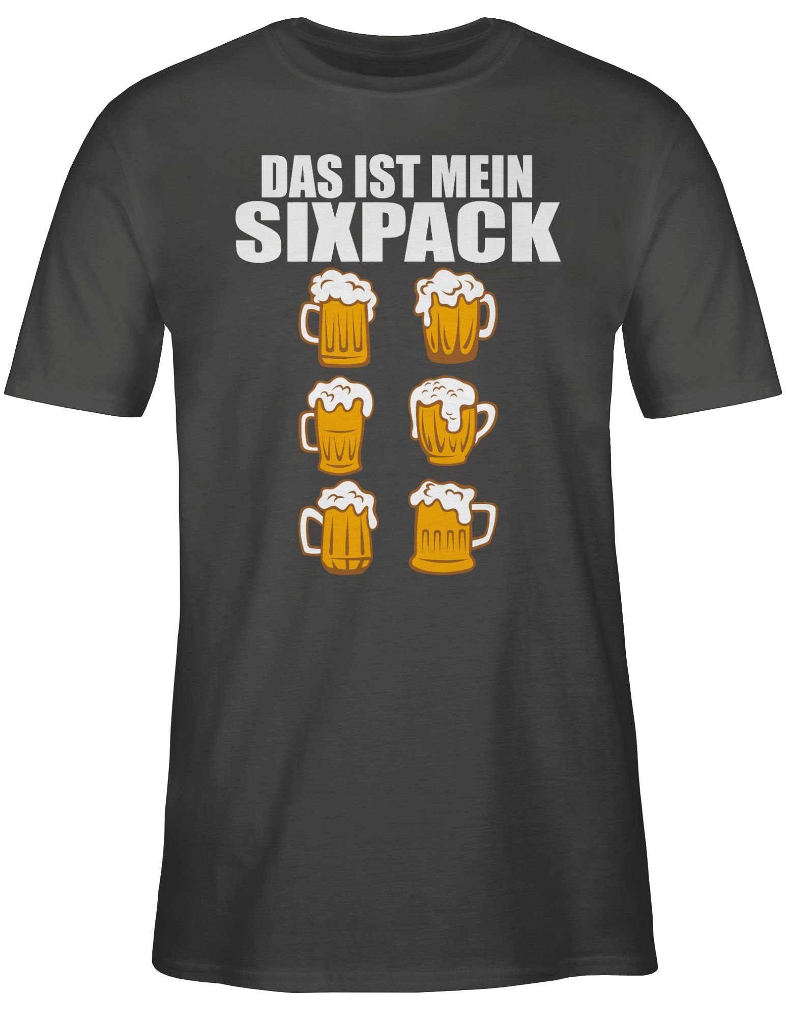 - Oktoberfest ist Mode T-Shirt Shirtracer 2 Dunkelgrau Bier Herren Sixpack - Das weiß für mein