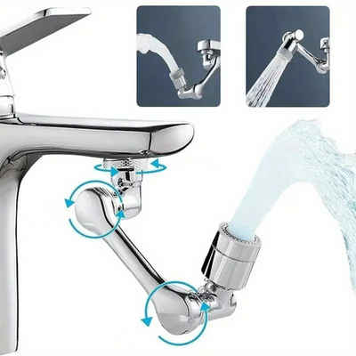 Fomax Waschbeckenbrause 1080° Universal-Drehhahnverlängerung, Rotations-Wasserhahn Schwenkhahn für Badezimmer und Küche