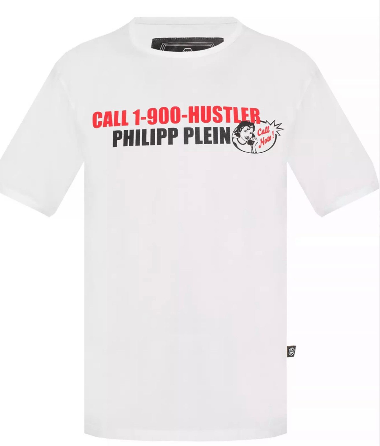 PHILIPP PLEIN T-Shirt Platinum Cut Round Neck Statement Shirt Saumnähte mit Zweinadelstich,Hexagonales Logo,Gerippter Halsausschnitt – Bild 2 von 5