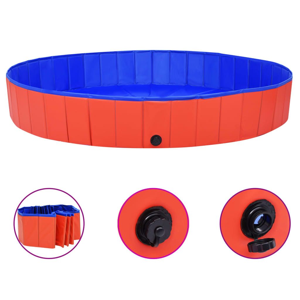 vidaXL Hundepool, Pool Faltbar Rot 200x30 cm PVC