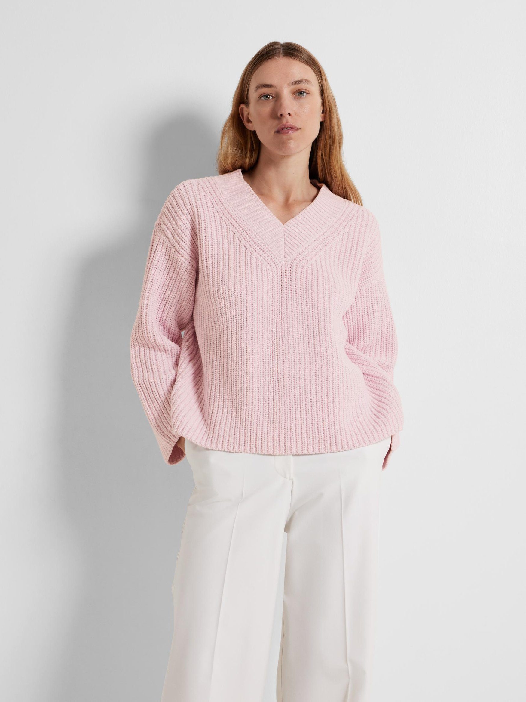SELECTED FEMME Strickpullover Eleganter Grobstrick Pullover Lockerer Struktur Sweater SLFSELMA 6706 in Pink