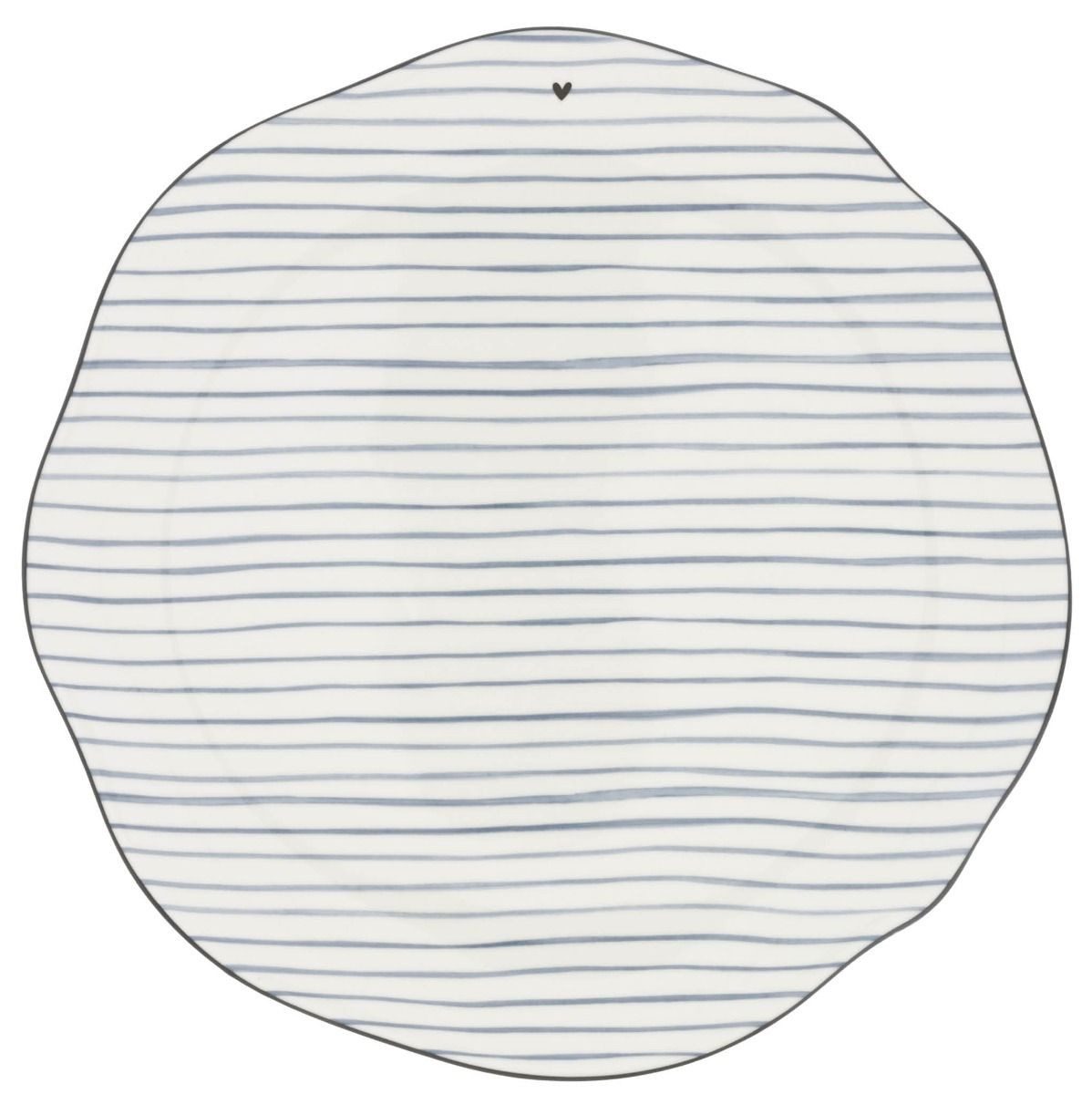 Speiseteller Ø 27 cm Iris Blue – Keramik Teller Weiß mit blauen Streifen