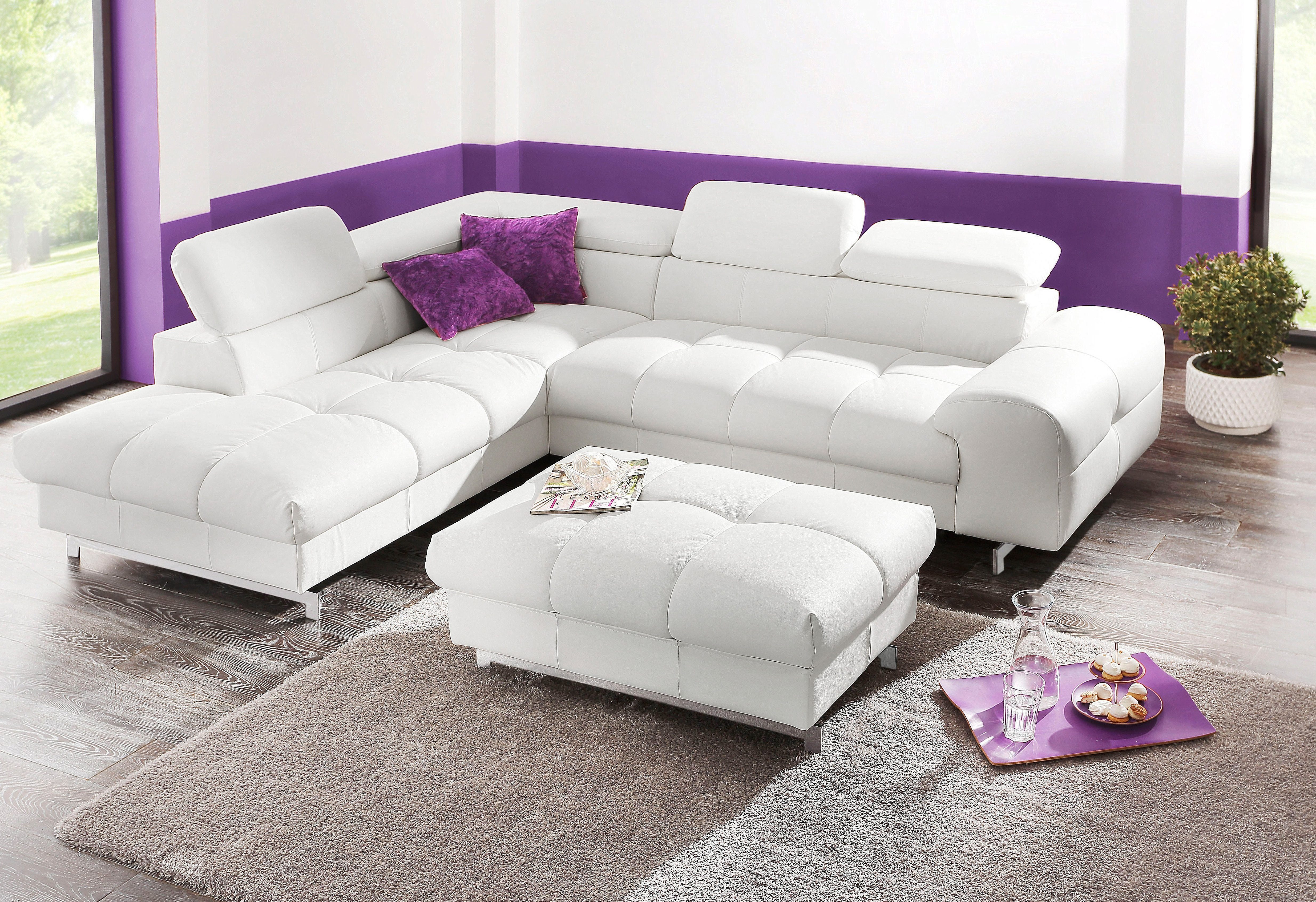 COTTA Ecksofa Chef L-Form, mit Kopfteilverstellung, günstig online kaufen