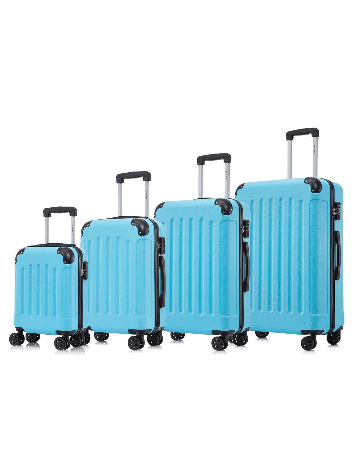 YONSLY Koffer Premium Reisekoffer Hartschalen-Koffer Trolley Kabinenkoffer S-M-L-XL, 4 Rollen, 360°-Doppelrollen, TSA-/Zahlenschloss, YKK-/Standardreißverschluss