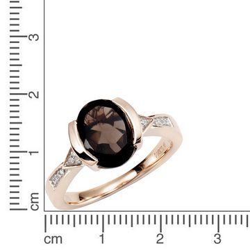 Diamonds by Ellen K. Fingerring 375/- Gold Rauchquarz mit Diamant 0,04ct.