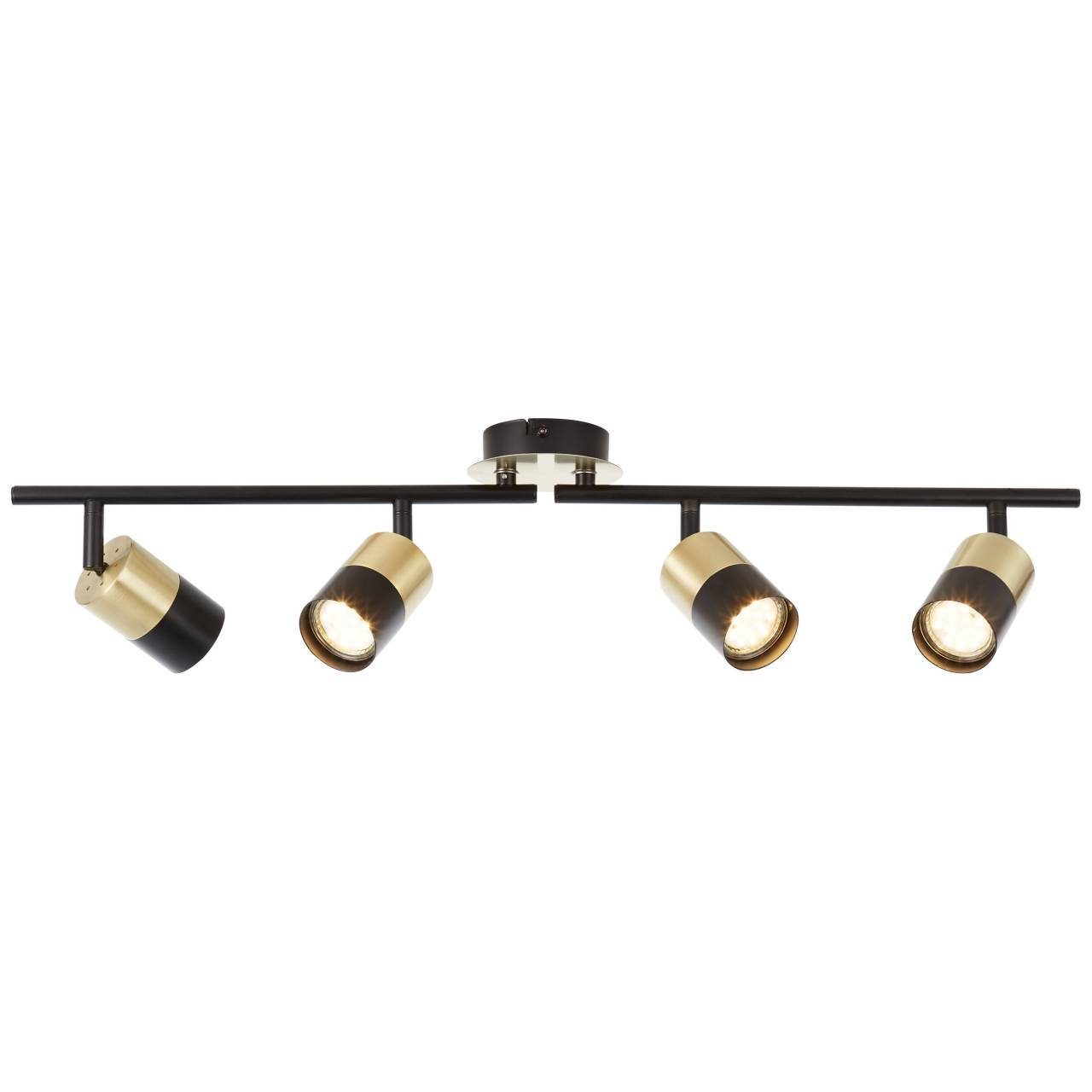 Brilliant Deckenstrahler Maribel, ohne Leuchtmittel, Spotrohr 4flg messing gebürstet/schwarz