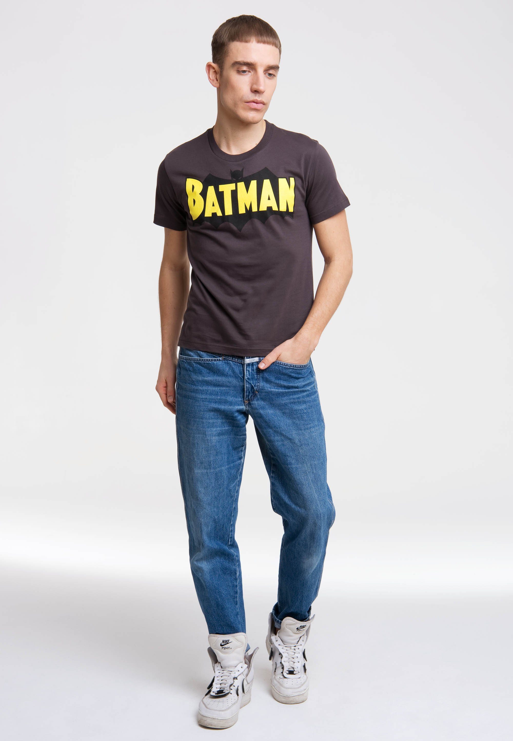 mit Superhelden-Logo T-Shirt LOGOSHIRT coolem BATMAN WINGS -