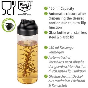 WENKO Ölspender Flip, 0,45 L, mit Auto Flip für automatischen Verschluss, für Öl und Essig