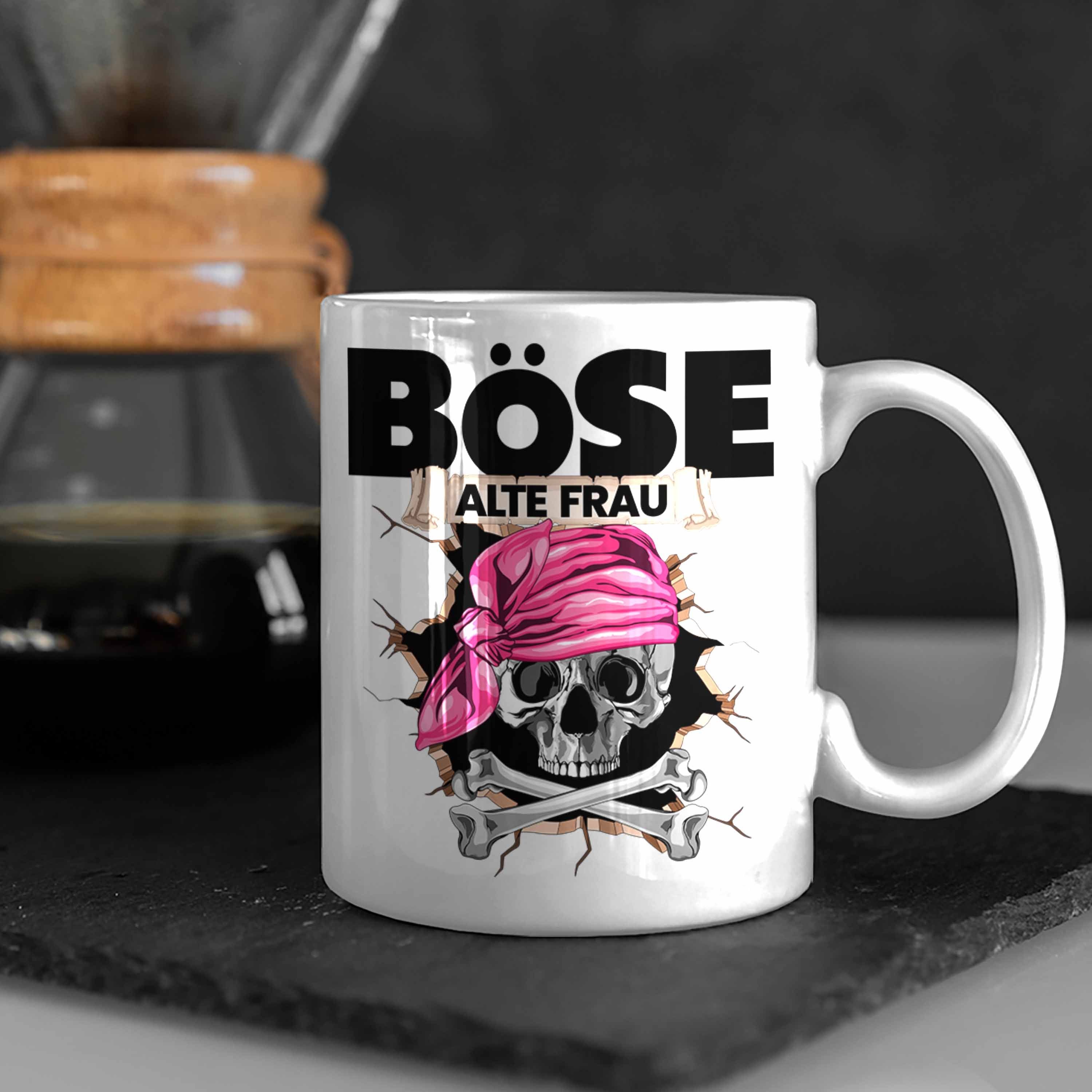 Frau Piratin Trendation Tasse Alte für Kaffee-B Frauen Tasse Geschenk Geschenkidee Weiss Böse