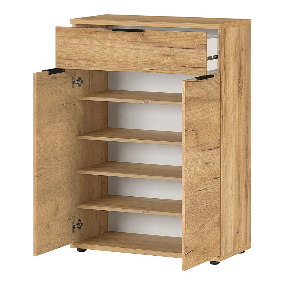 Lomadox Schuhschrank RABAT-01 Garderobe in Navarra Eiche Nb., B/H/T: ca. 75/108/37 cm