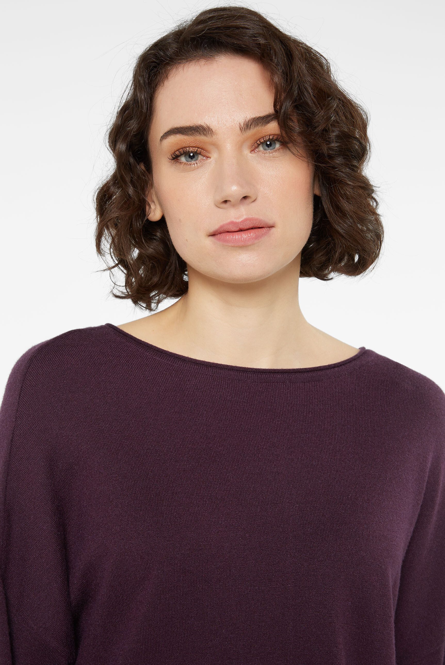 SENSES.THE LABEL Rundhalspullover mit Rollsäumen