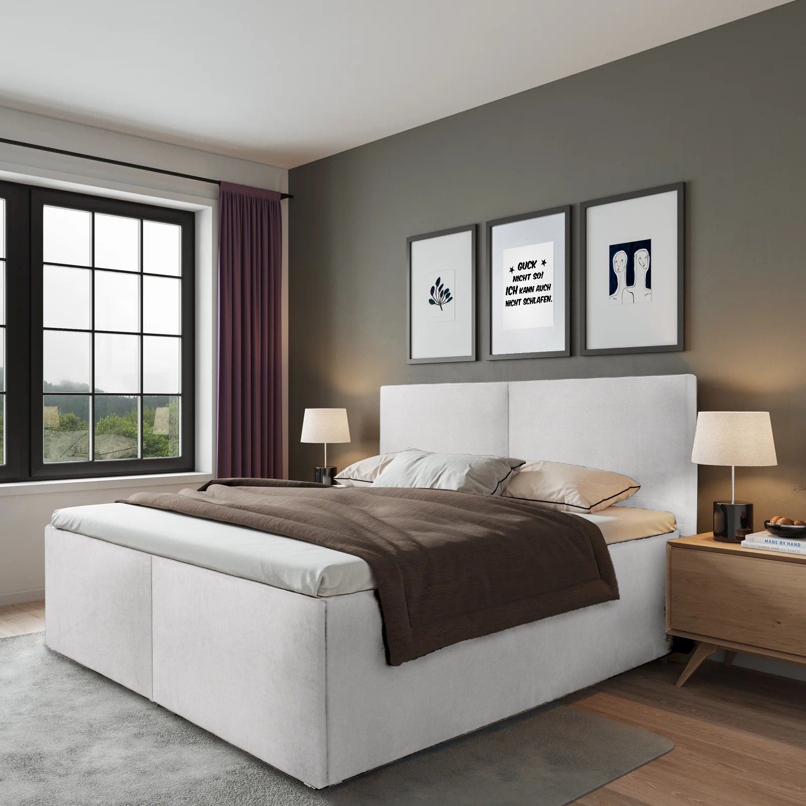 Halmon Schlafkomfort Betten Polsterbett Milano (Mit Stauraum unter der Lieg günstig online kaufen