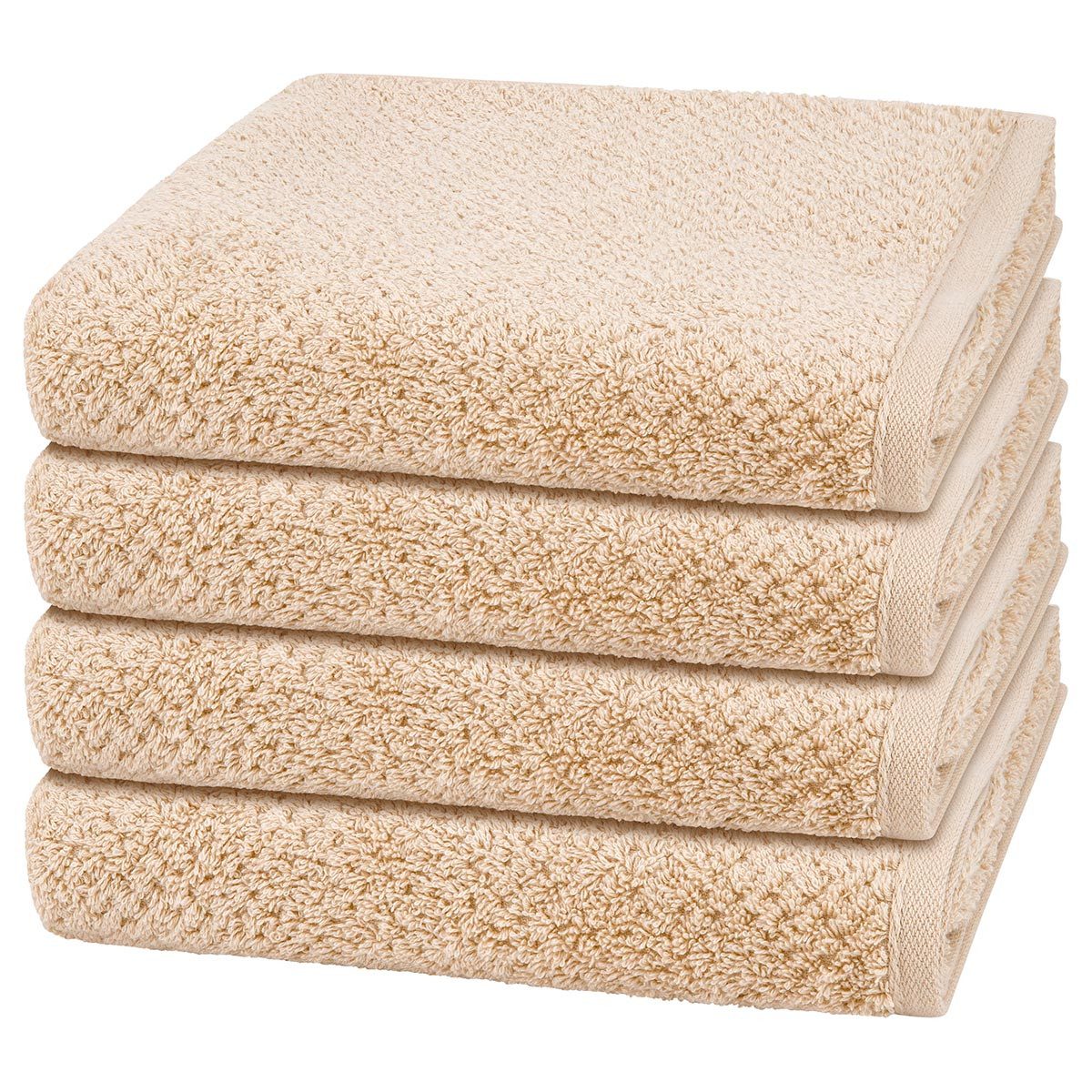 Cawö Handtuch Set Pure, Walkfrottee (Spar-Set, 4-St), 4 X Handtuch im Set - Baumwolle - Saugstark