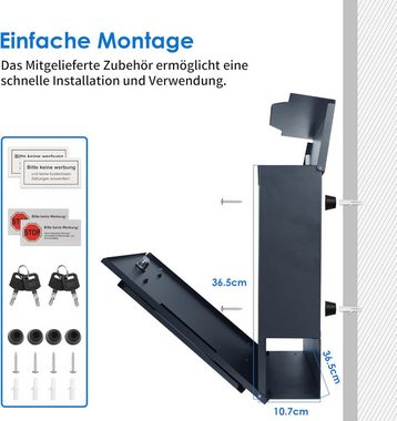 bobodeco Briefkasten mit leisem Schließmechanismus, Sichtfenster und Zeitungsrolle