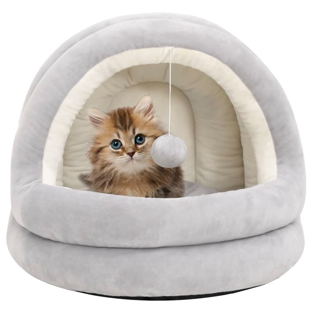 vidaXL Tierkorb 40 x 40 x 35 cm Katzenbett 40x40x35 cm Grau und Creme Körbchen Katze S