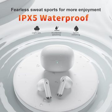 h24z mit HD-Mikrofon, Wasserdicht nach IPX5 In-Ear-Kopfhörer (Hochwertige Materialien und fortschrittliche Technologie garantieren Langlebigkeit und herausragende Klangqualität für eine intensive Nutzung., Stabile Bluetooth für kristallklaren Ton und hohe Reichweite kompakter)