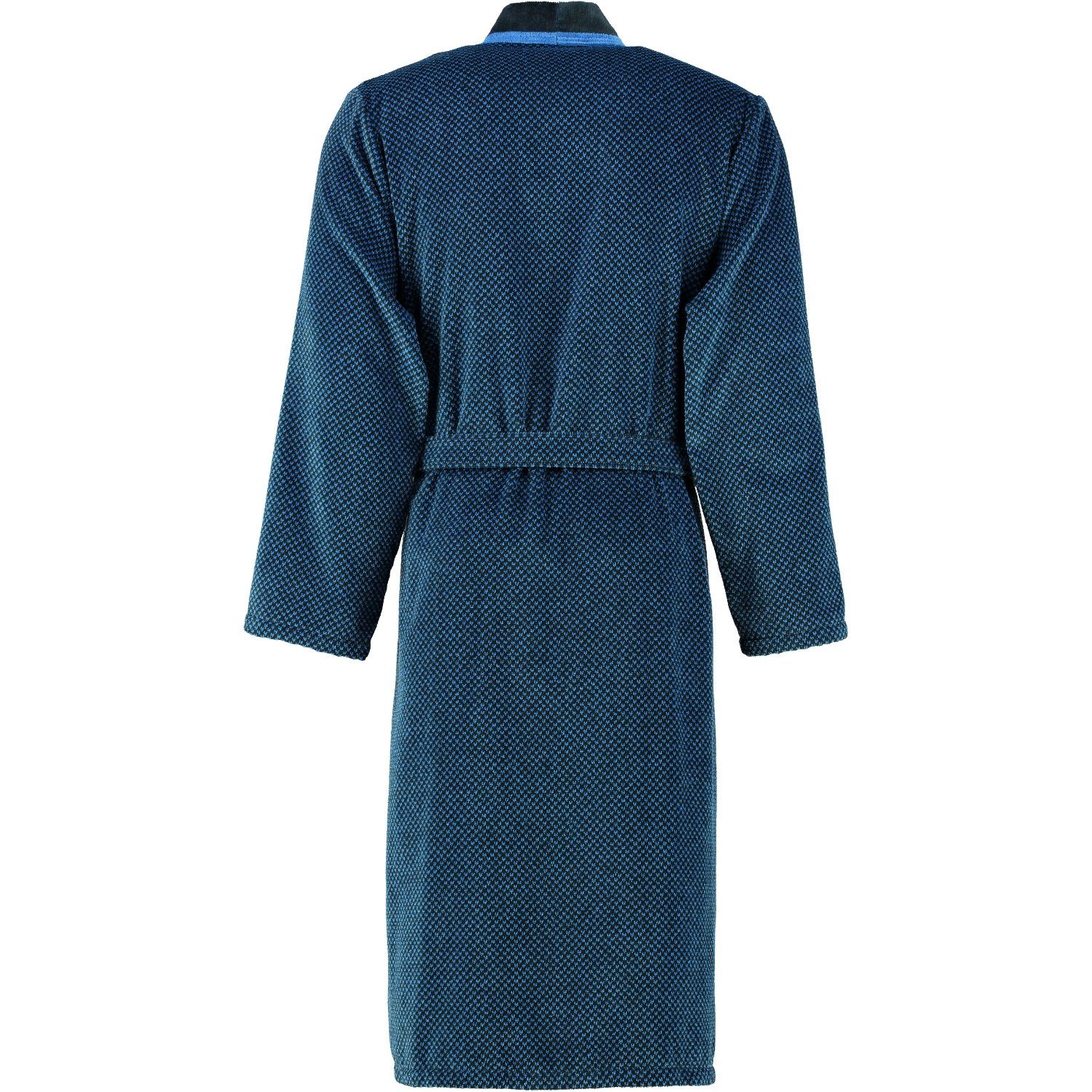 Gürtel, Herrenbademantel Form blau 19 4839, Kimonoform, schwarz Kimono Langform, Baumwolle, Cawö