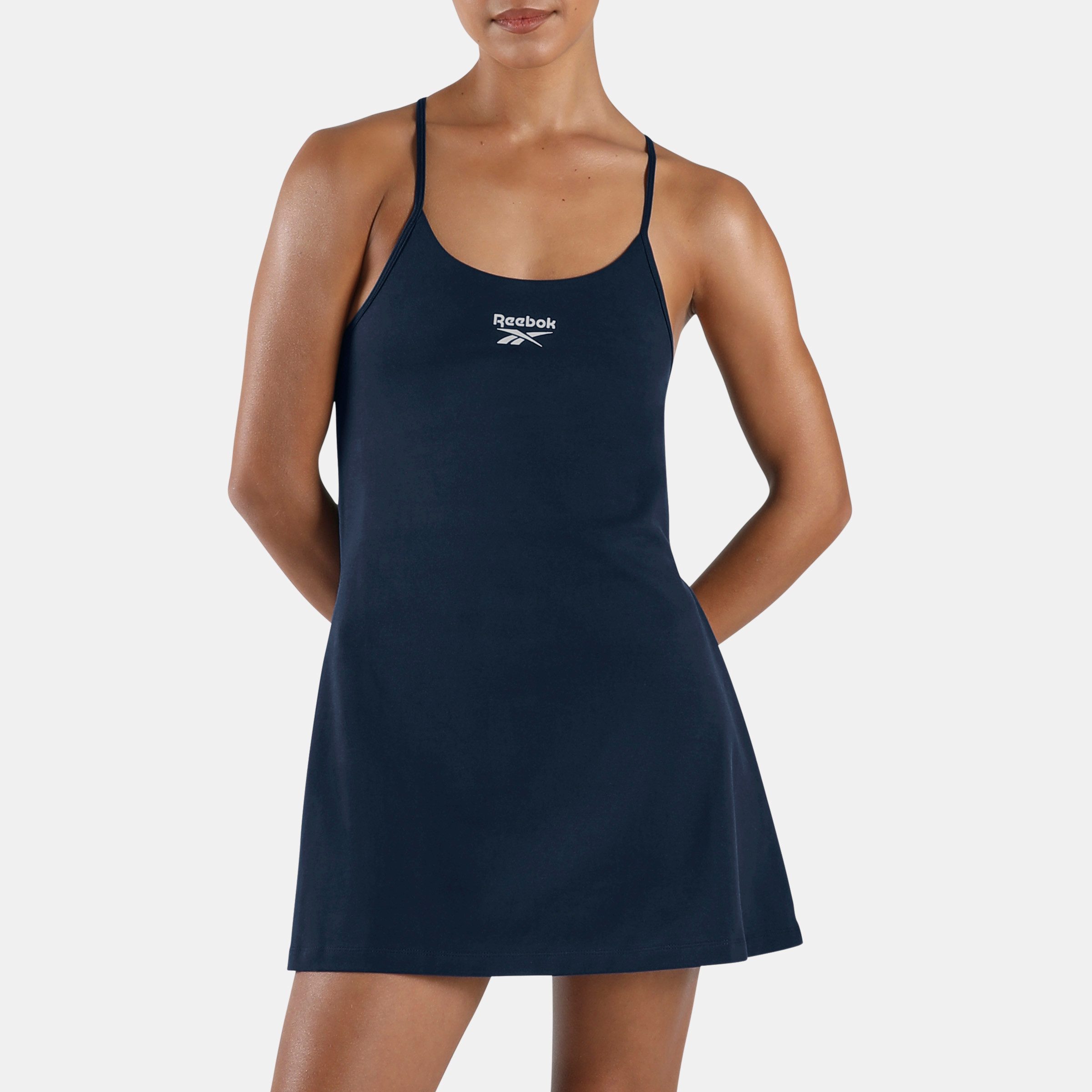 Reebok Sommerkleid ID STRAPPY DRESS aus Baumwolle und Elasthan, in mehreren Größen von XS bis XXL