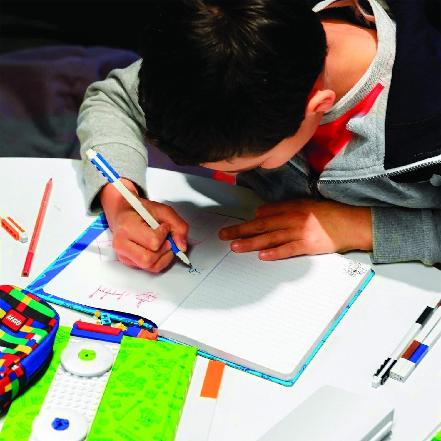 LEGO® Gelroller Schreibwaren Set (3) in Schwarz/Rot/Blau alspaß, Trendige Schreibware, (3-tlg)