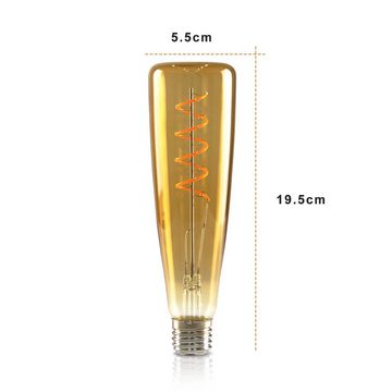 Nettlife LED-Leuchtmittel Glühbirne E27 Retro Edison 4W 2200K Dekorativ Spiralfilament Bulb, E27, 6 St., Warmweiß, Haus Café Restaurant