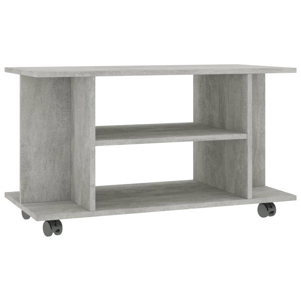 vidaXL TV-Schrank TV-Schrank mit Rollen Betongrau 80x40x45 cm Holzwerkstoff (1-St)
