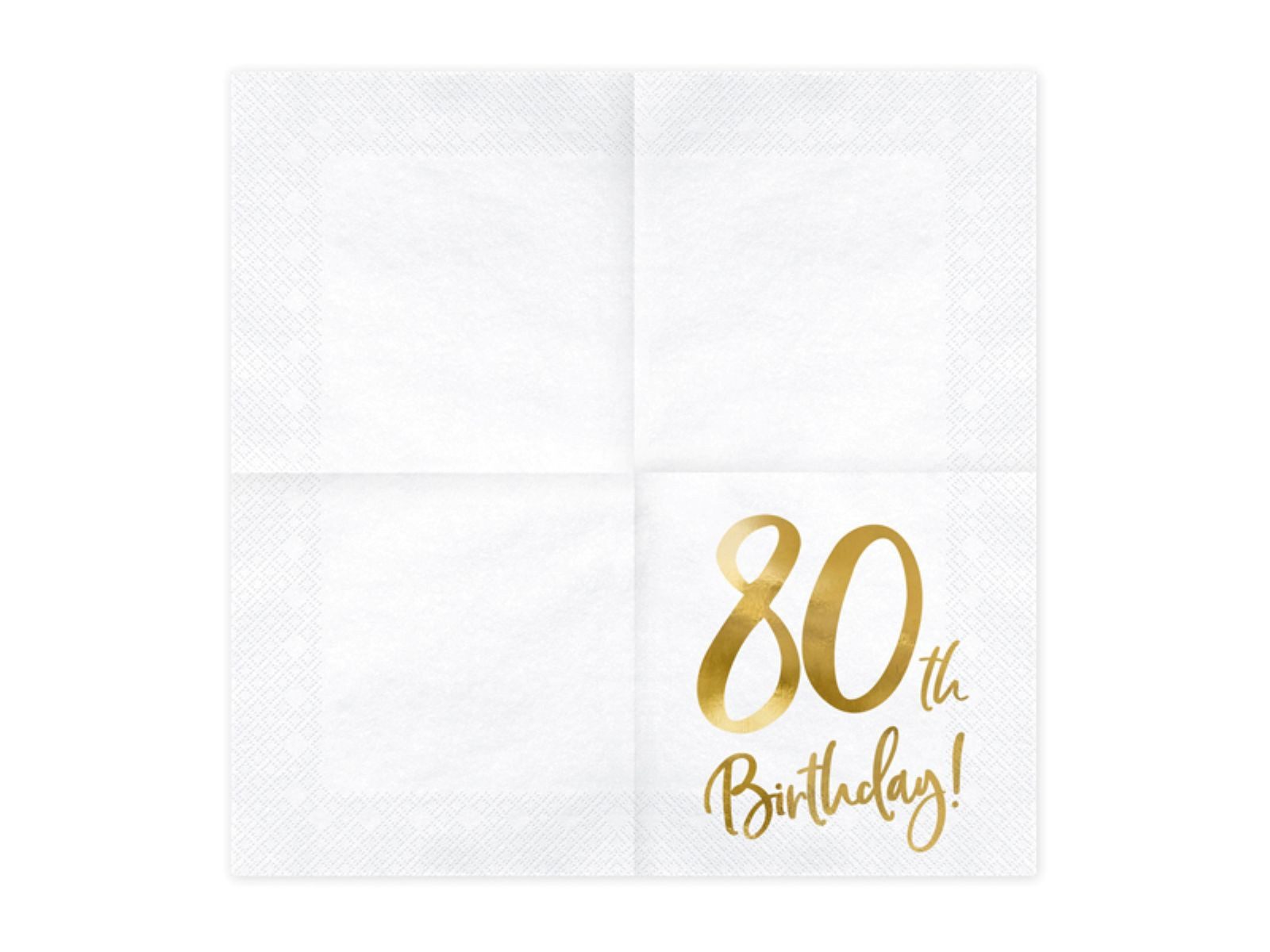 partydeco Papierserviette Servietten 'Birthday Gold' 20Stk./33x33cm, #80