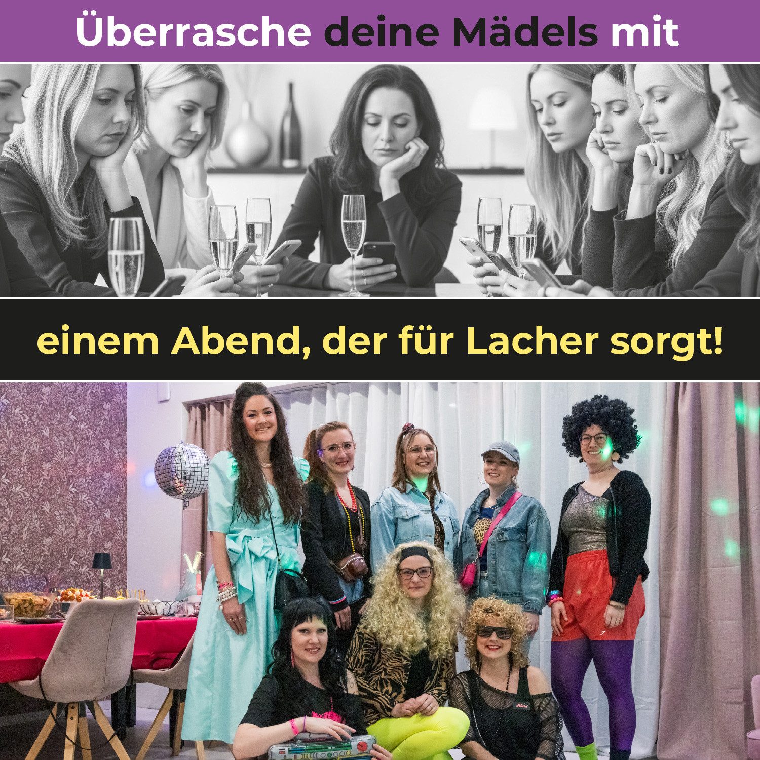mitmach-krimi Spiel Krimi-Party, Disco Drama – Mord auf der Rollschuhbahn - Krimi-Party Spiel für 6-12 Ladies