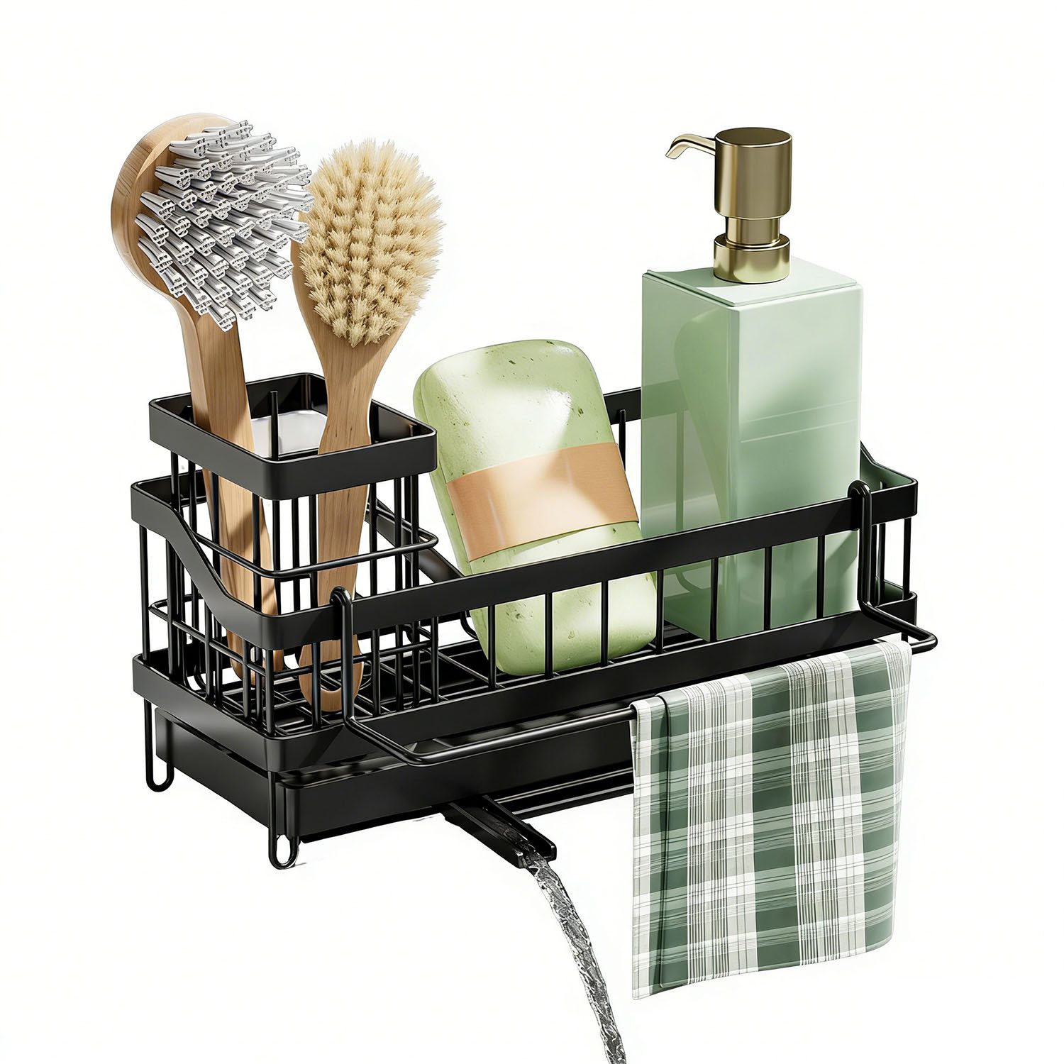 HEYHIPPO Küchenregal Wand- und Stand-Spülbeckenhalter Schwarz, abtropfend, günstig online kaufen