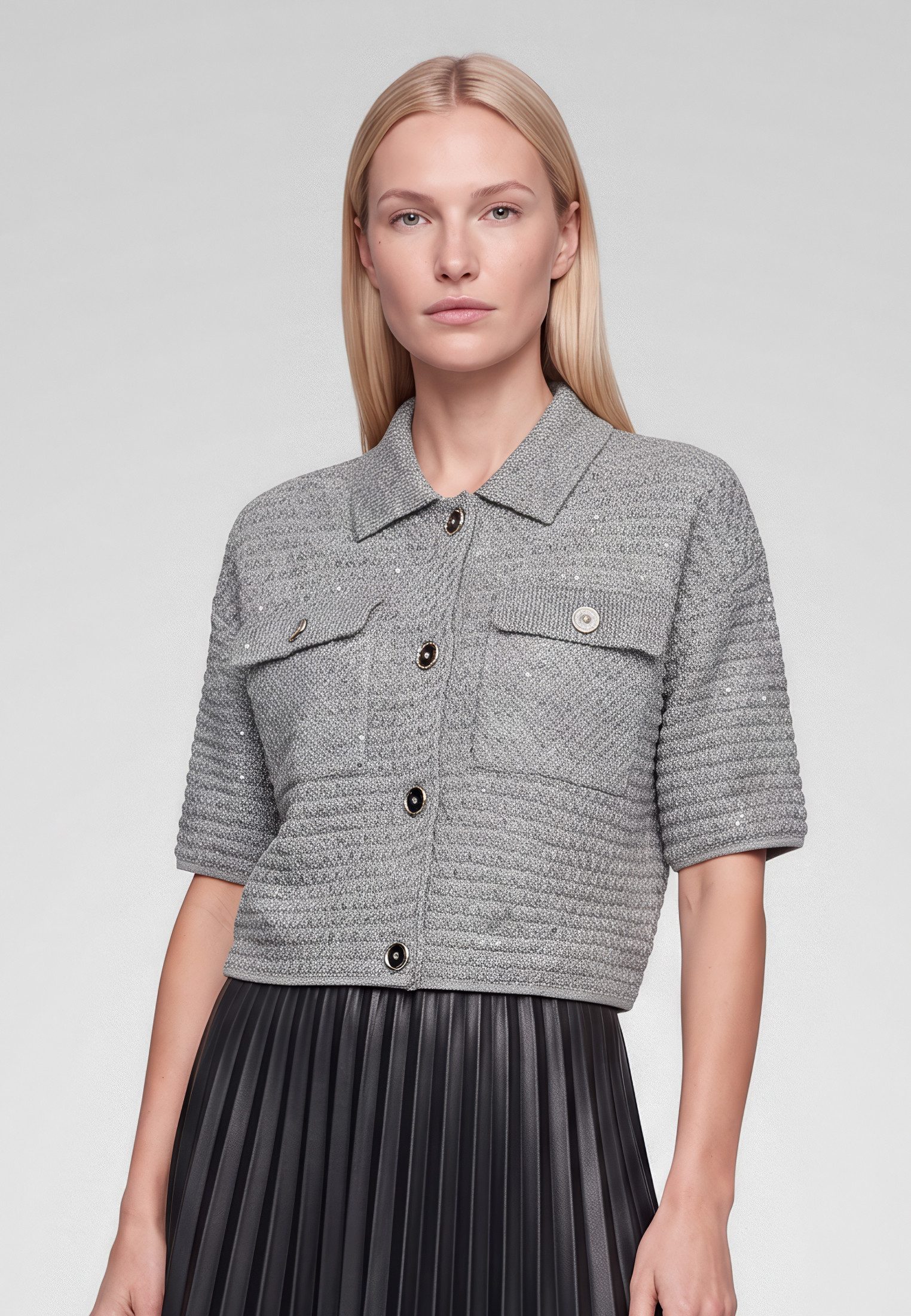 MARC AUREL Strickjacke in sparkling 3-D Optik