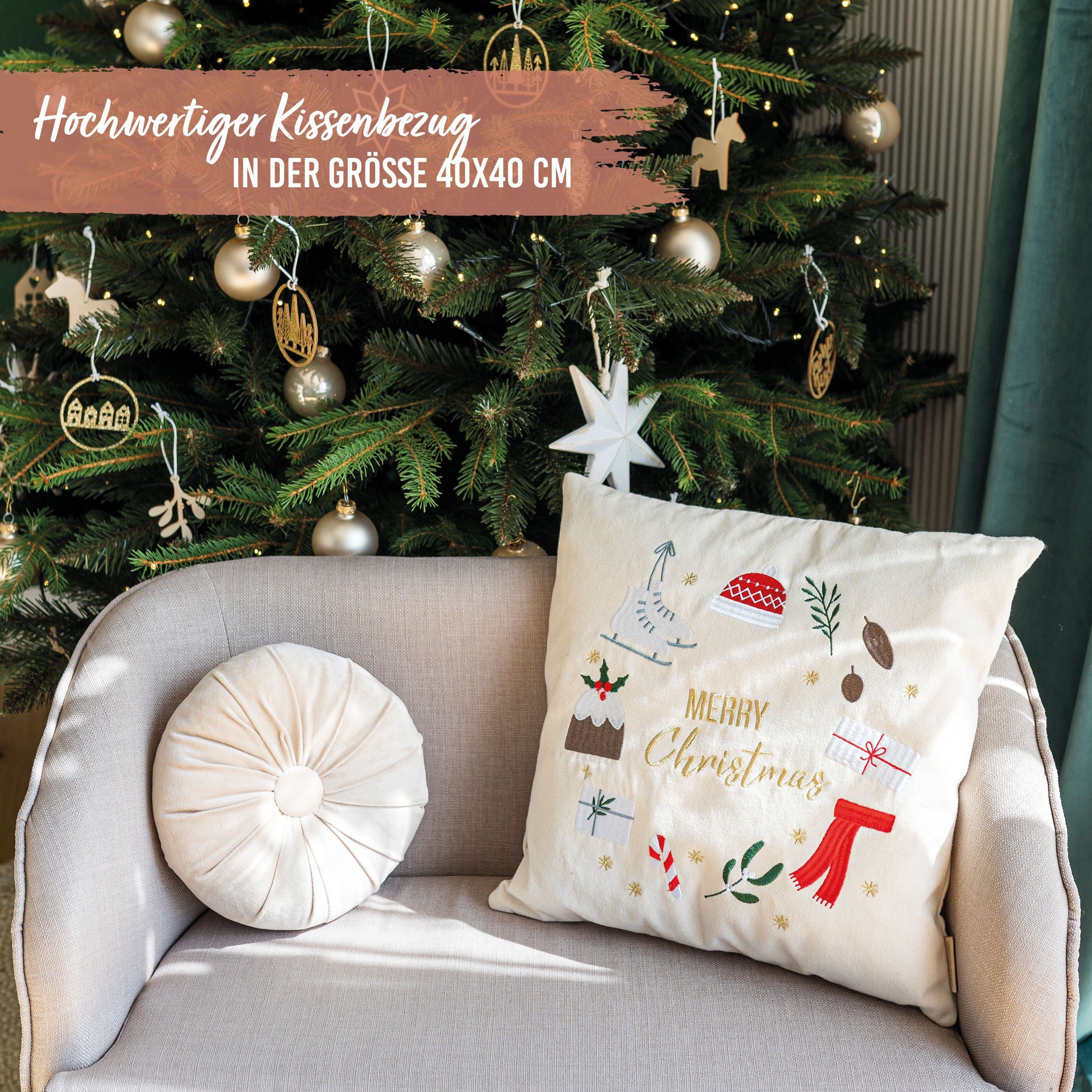 PAPIERDRACHEN Kissenbezug Papierdrachen Weihnachtlicher Kissenbezug- in günstig online kaufen