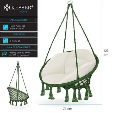KESSER Hängesessel, Hängesessel mit Kissen Chill Hängestuhl zum Aufhängen