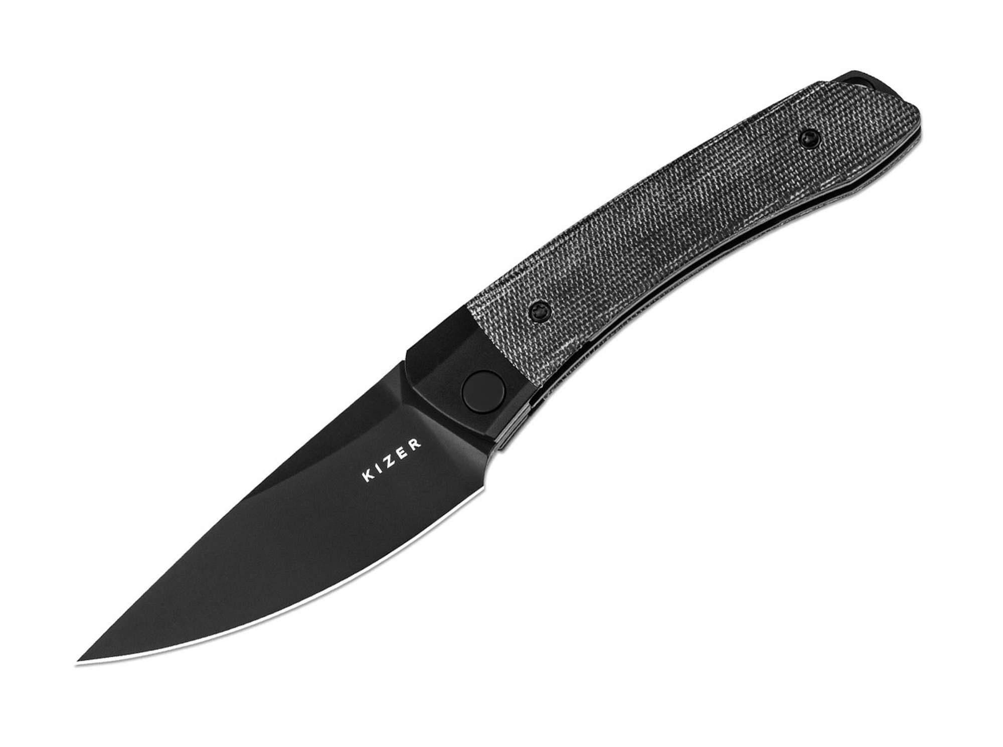 Kizer Taschenmesser Kizer Mini Momo 154CM Aluminum & Micarta All Black