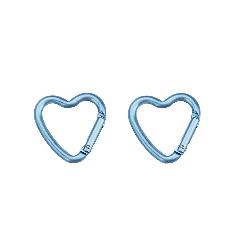 Munkees Karabiner Mini Herz-Clip 2er-Set, blau, (Set, 2 St), kompakt, leicht, Herzform
