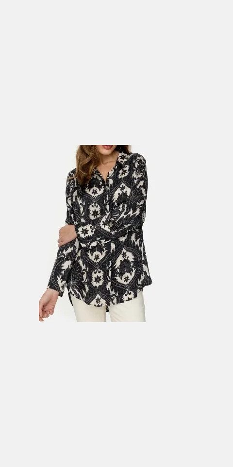 CATNOIR Hemdbluse Satin Hemdbluse CATNOIR schwarz paisley