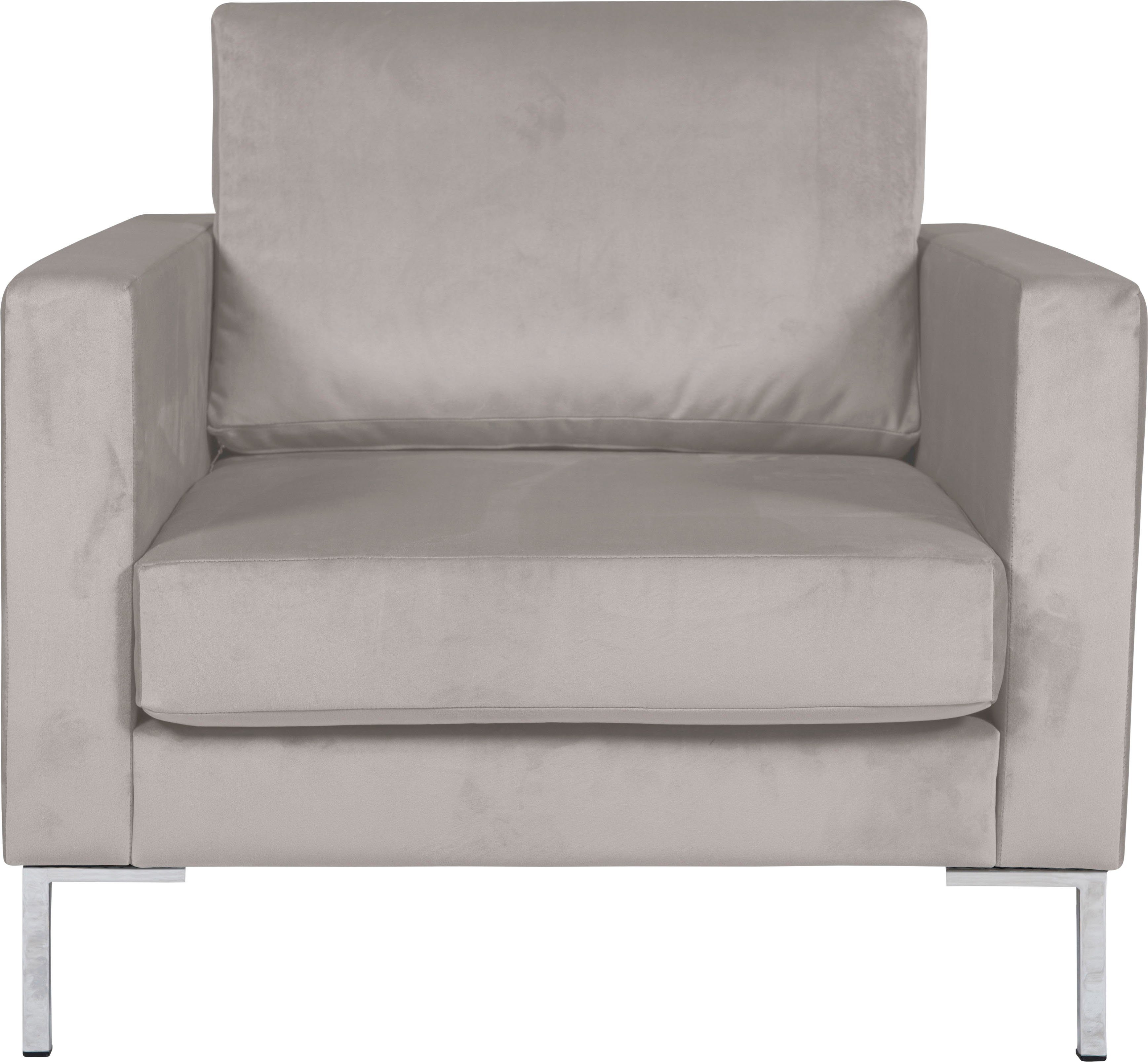 Alte Gerberei Sessel Velina, mit Metall-Winkelfüßen light grey | Einzelsessel