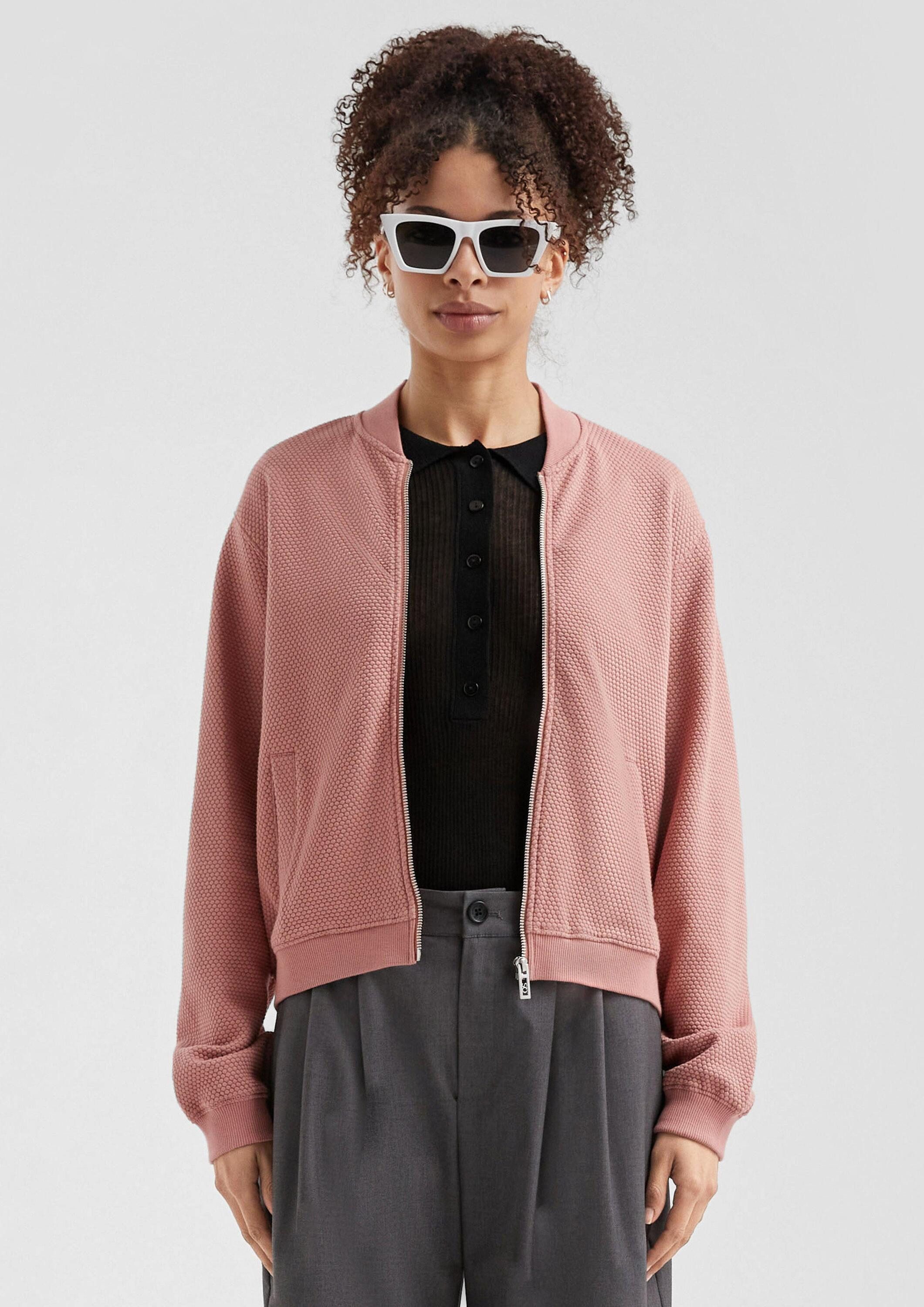 QS Sweatjacke Sweatshirt Sweatshirt im Blousonstyle günstig online kaufen