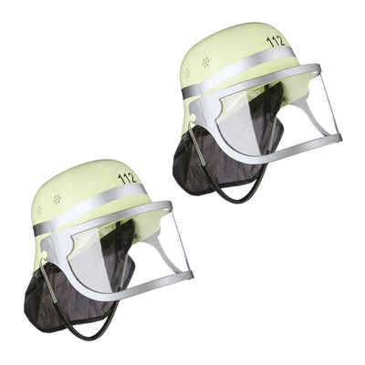 relaxdays Feuerwehrhelm 2er Set Feuerwehrhelm "112"