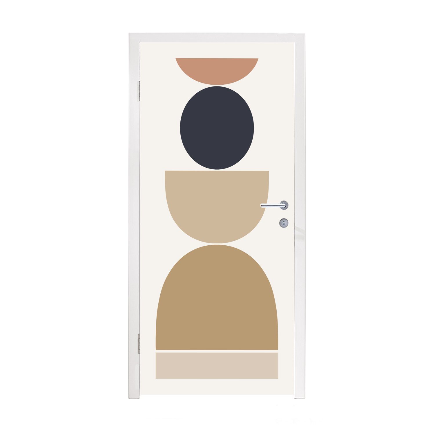 cm Türaufkleber, - Kreis 75x205 (1 Abstrakt, St), Tür, bedruckt, für Türtapete Figuren - Matt, Geometrische MuchoWow Fototapete
