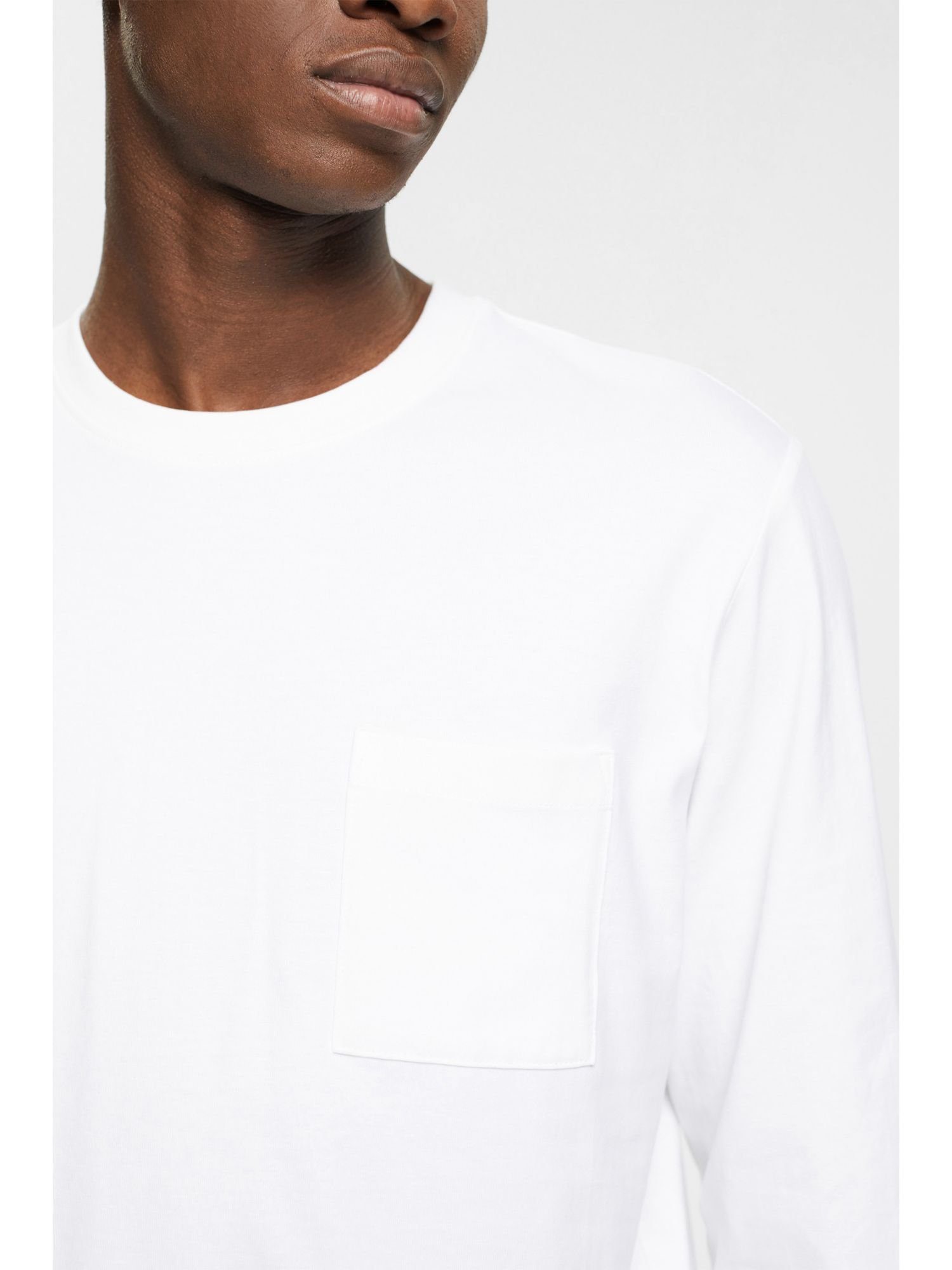 % Jersey, Langarm-Top edc by WHITE 100 (1-tlg) Baumwolle aus Esprit Langarmshirt