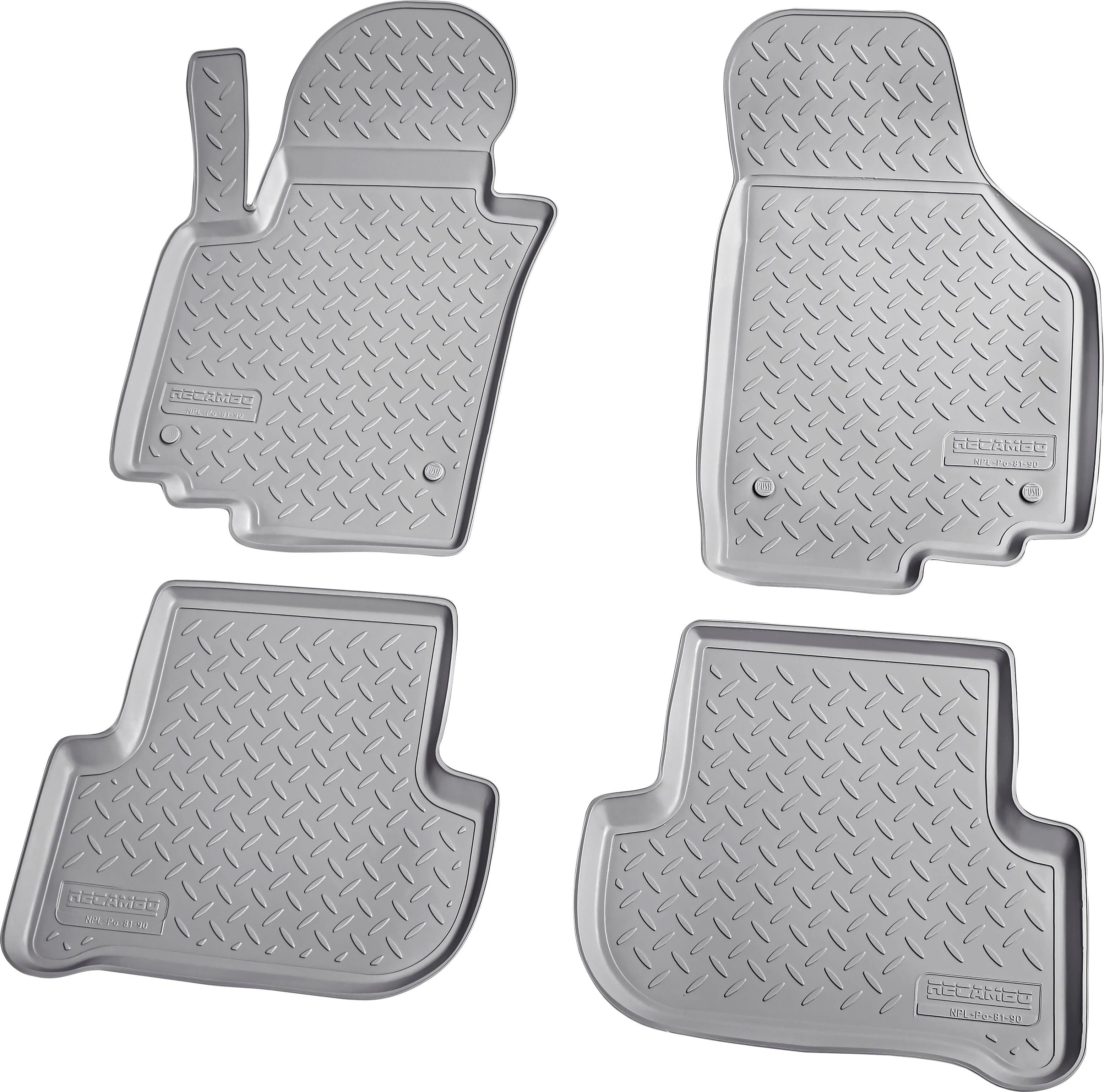 RECAMBO Passform-Fußmatten CustomComforts (4 St), für Seat Toledo, III 5P  2004 - 2009, perfekte Passform, Hohe Gummiqualität (TPE Material) – längere  Lebensdauer der Automatten